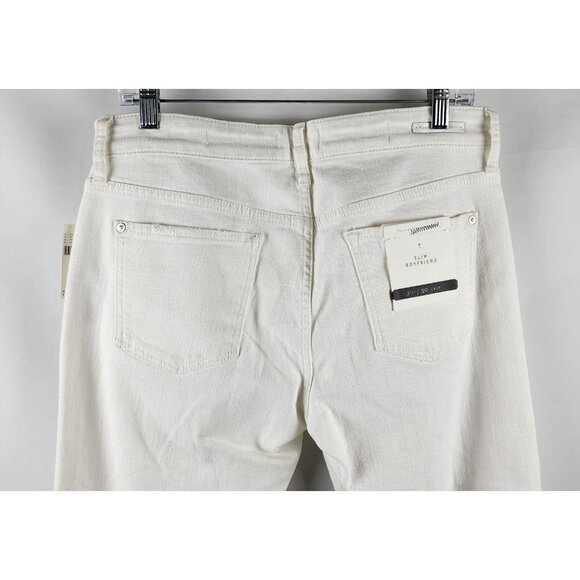 Pilcro & The Letterpress Jeans Womens 30x29 White Distressed Slim Boyfriend NWT - Picture 10 of 14